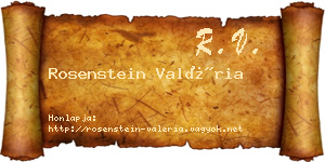 Rosenstein Valéria névjegykártya